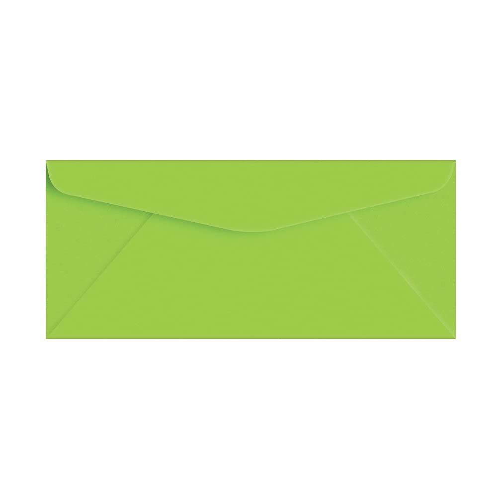 Lime Green Bright Color #10 Envelopes - Great For Mailing Letters, Business Memos, Invitations, Invoices, Bills | 4 1/8' X 9 1/