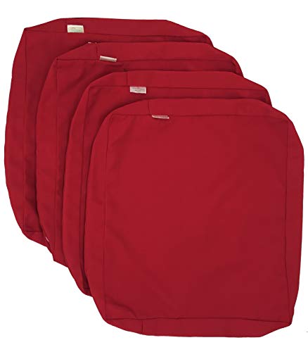 Cozylounge Indoor Outdoor Water Repellent High Uv Resistant Patio Chair Cushion Cover (22'X20'X4' (4 Covers), Lava Red)