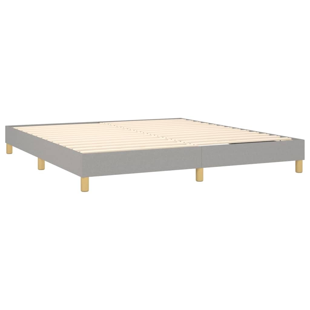 vidaXL Box Spring Bed Frame for King Size Mattress, Stylish Fabric Exterior in Light Gray, Durable Wood Construction for Bedroom Comfort