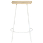 vidaXL - 2 pcs Set of Solid Mango Wood Bar Stools with Built-in Footrests and Attractive Bleached Finish, Ideal for Entertainment and Daily Use