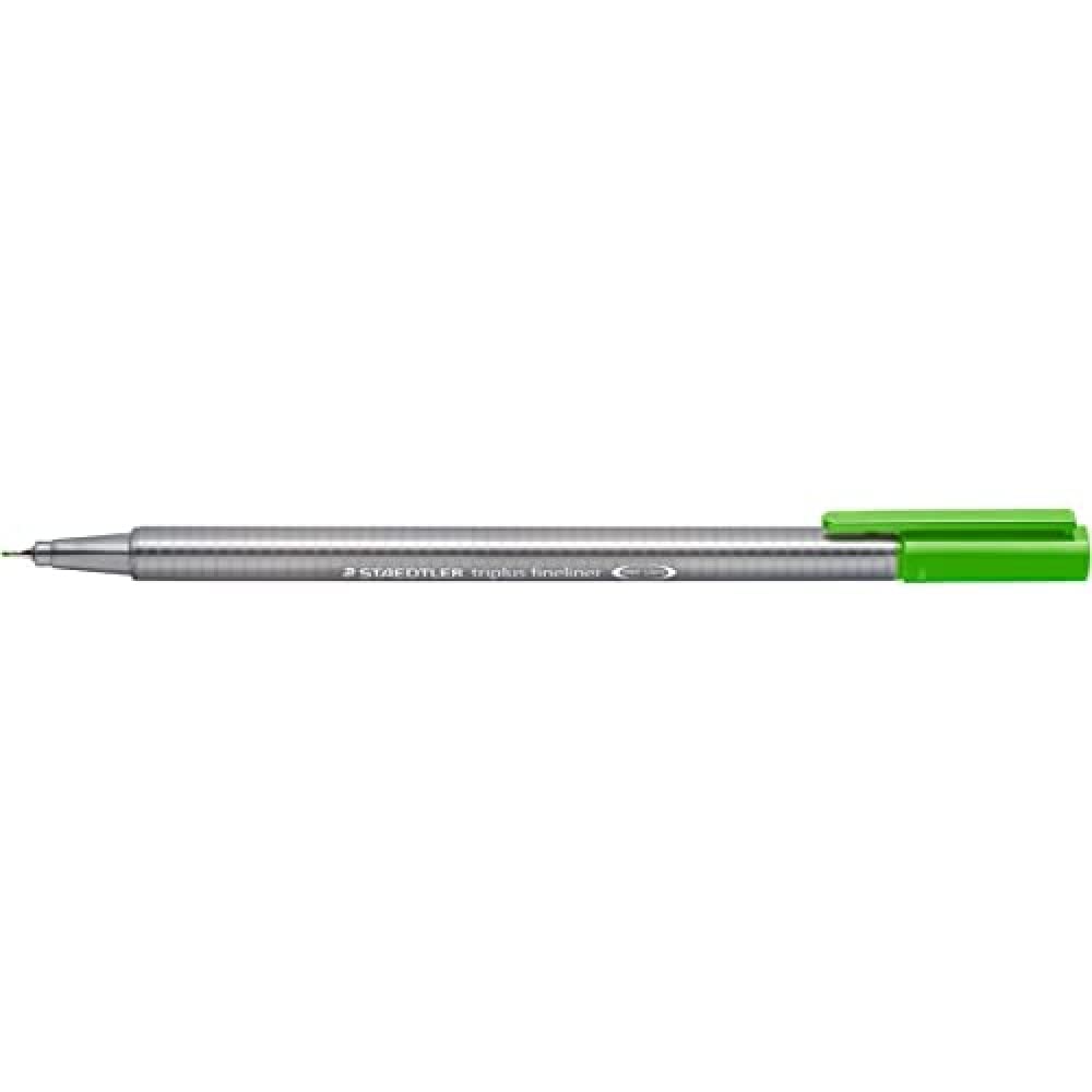 Staedtler 334 Triplus Fineliner Superfine Point Pens, 0.3 Mm, Willow Green, Box Of 10