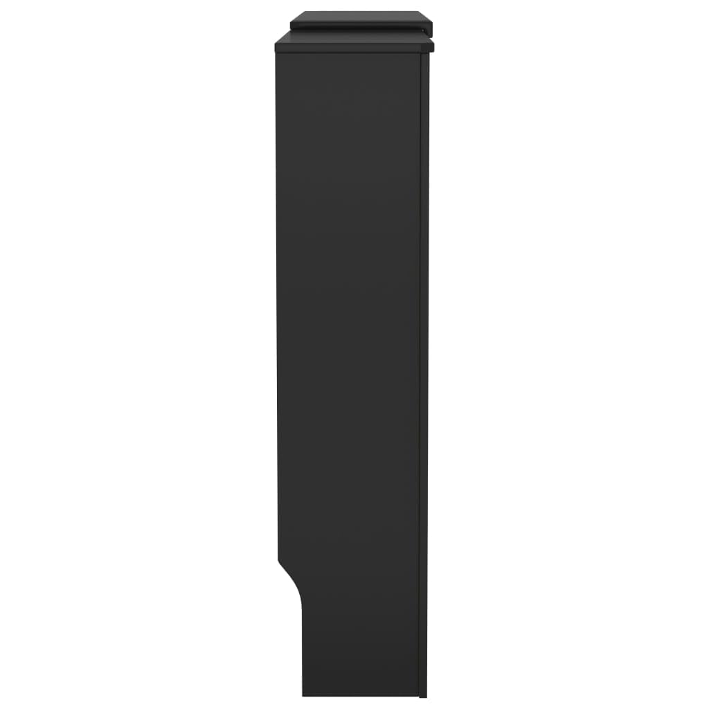Vidaxl Mdf Radiator Cover - Adjustable Size, Stylish & Durable, Slat Design, Ample Storage Space, Black, Suitable For Any Decor, 55.9"-80.7" X 8.1" X 32.1"