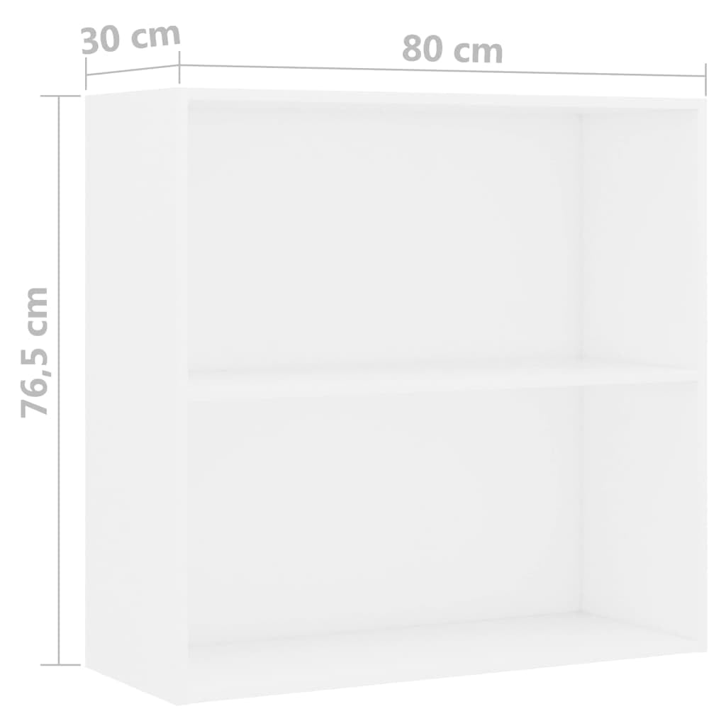 vidaXL 2-Tier Book Cabinet White 31.5&quot;x11.8&quot;x30.1&quot; Chipboard