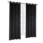 Cherry Home Luxury Velvet Blackout Curtains Panels With Grommet Draperies Eyelet 52Wx72L Inch Black, 2 Panels For Theater,Bedroo