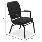 Lorell LLR59600 - Fixed Arms Vinyl Oversized Stack Chairs