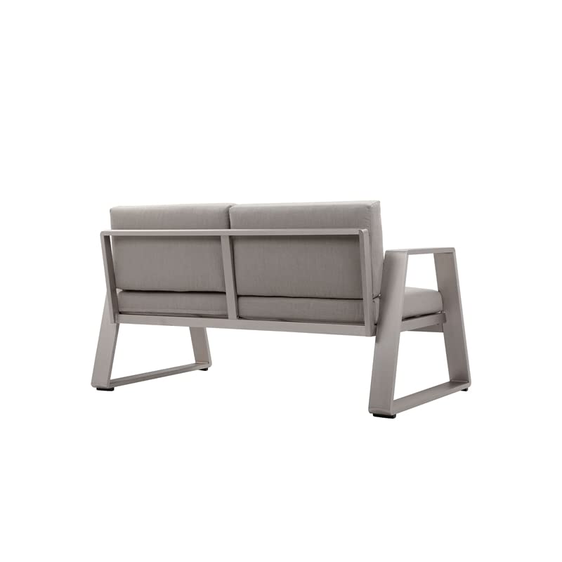 Pangea Home Air 33x57 Two Seater Modern Aluminum Sofa in Gray Finish