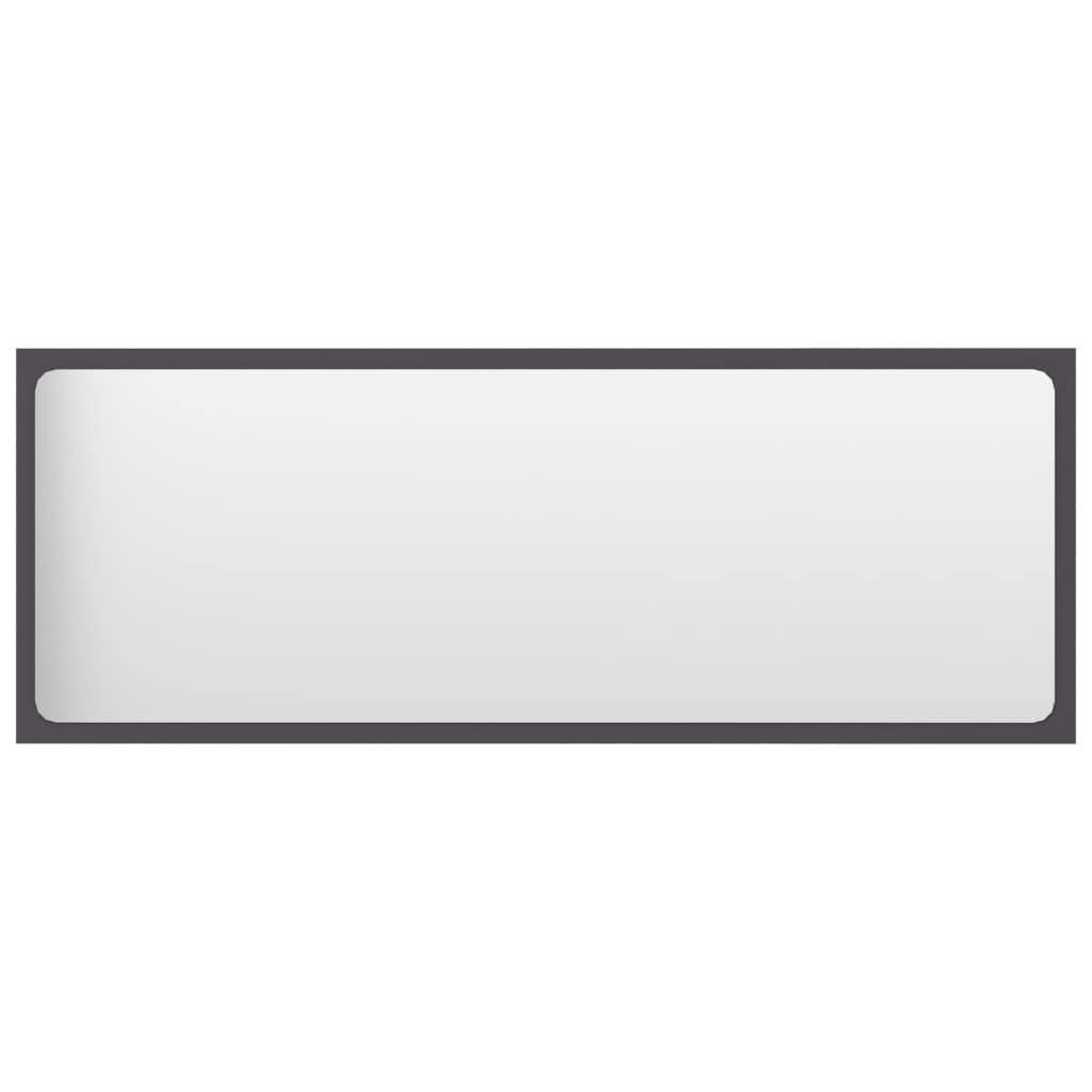 vidaXL Bathroom Mirror Home Hallway Bedroom Laundry Room Washroom Vanity Unit Wall Mirror Furniture Gray 39.4"x0.6"x14.6" Engineered Wood