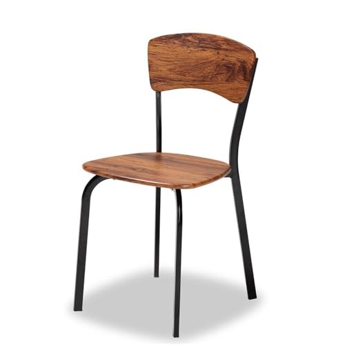 Baxton Studio Elida Modern and Contemporary Walnut Brown Finished Wood and Black Metal 5-Piece Dining Set