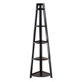 Ergode Wood Adam 5-Tier A-Frame Corner Shelf - Slim & Versatile Design for Family Photos, Plants, and Knick-Knacks - 18.39" W x 12.99" D x 58.03" H - Black
