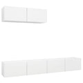 vidaXL 3X TV Cabinets Living Room Furniture Hanging Wall-Mounted TV Cabinet TV Stand Unit Stereo Plasma Cabinet Engineered Wood White
