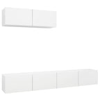 vidaXL 3X TV Cabinets Living Room Furniture Hanging Wall-Mounted TV Cabinet TV Stand Unit Stereo Plasma Cabinet Engineered Wood White