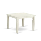 East West Furniture WEIP7-WHI-C 7Pc Dinette Set Includes a Rectangular Kitchen Table with Butterfly Leaf and Six Linen Seat Dining Chairs, White Finish