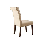 Acme Gasha Wooden Frame Upholstered Side Chair in Beige and Walnut