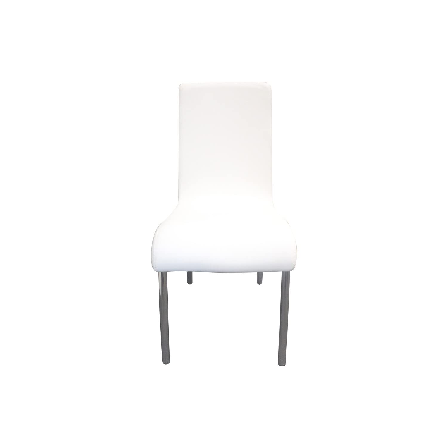 Best Master Bailee 5-Piece Contemporary Glass & Faux Leather Dinette Set - White