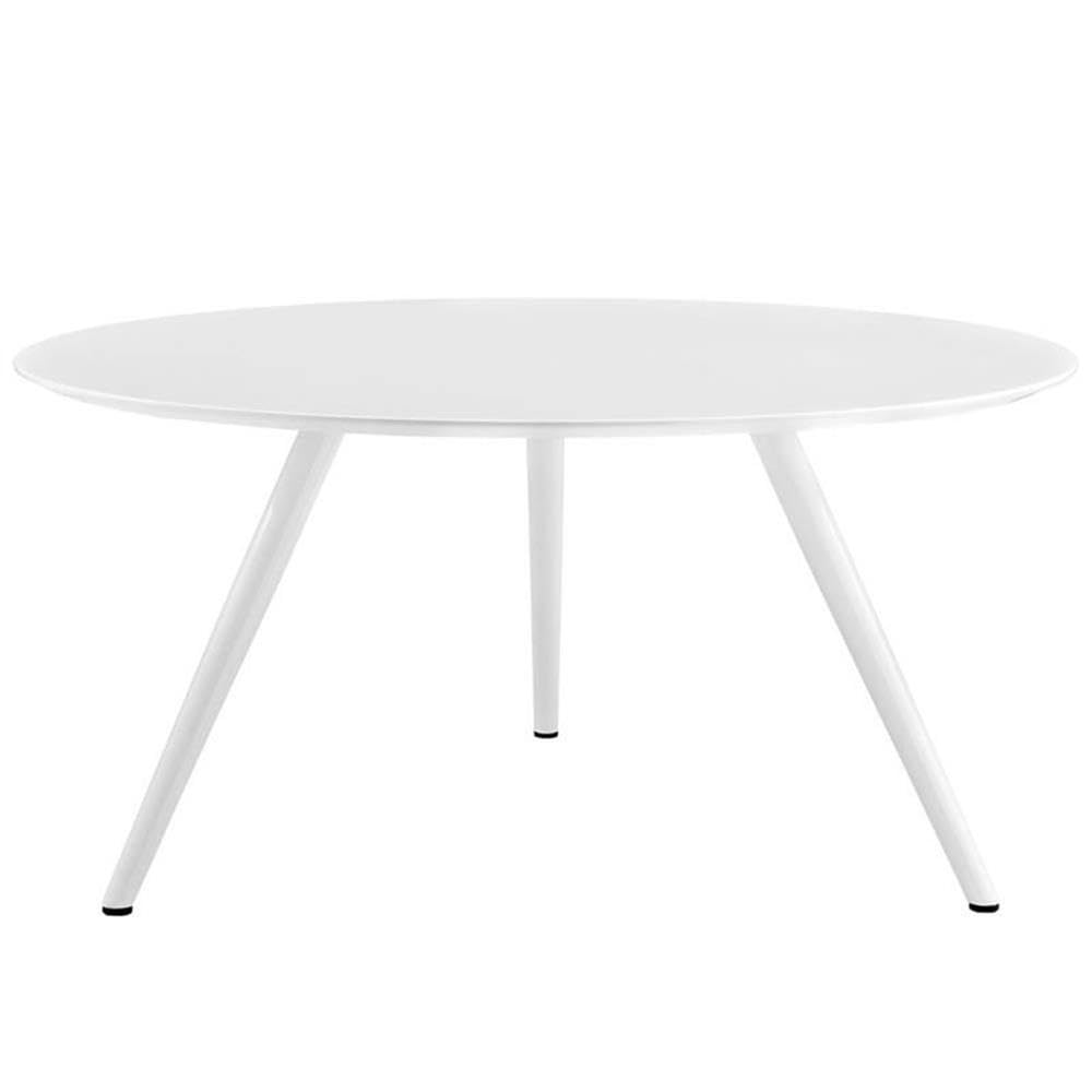 Modway Lippa 60&quot; Mid-Century Modern Dining Table With Round White Top And Tripod Base In White