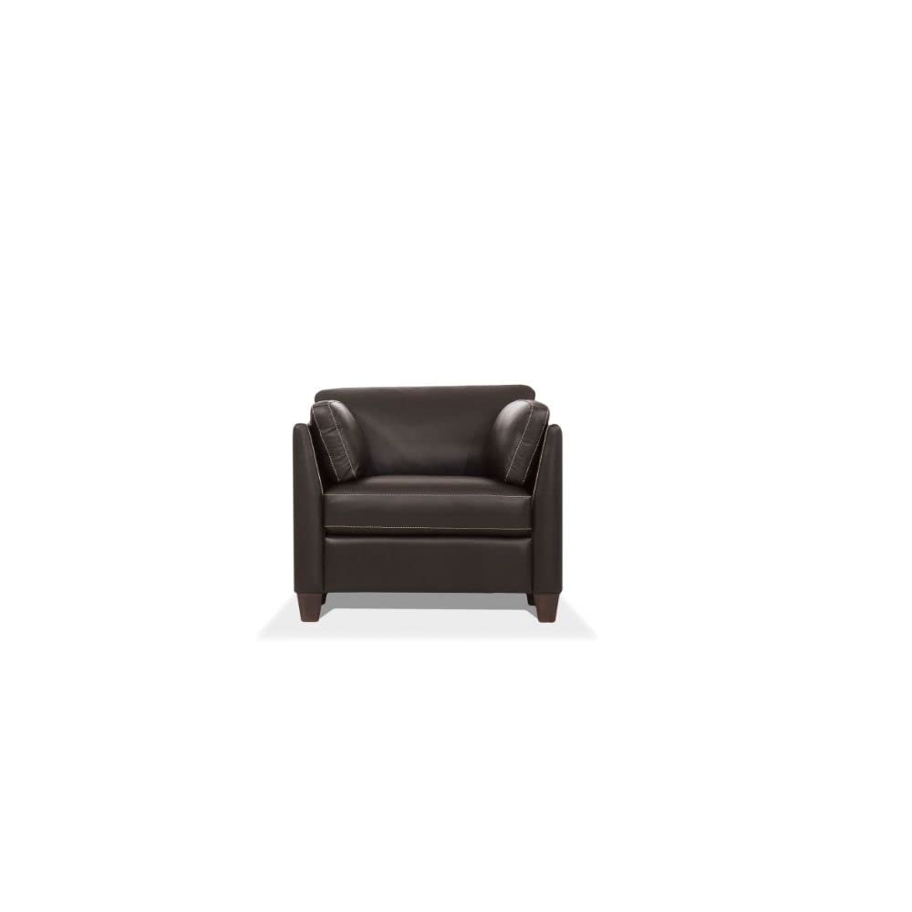 Acme Matias Leather Accent Chair in Chocolate