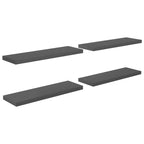 vidaXL Floating Wall Shelves 4 pcs High Gloss Gray 31.5"x9.3"x1.5" MDF