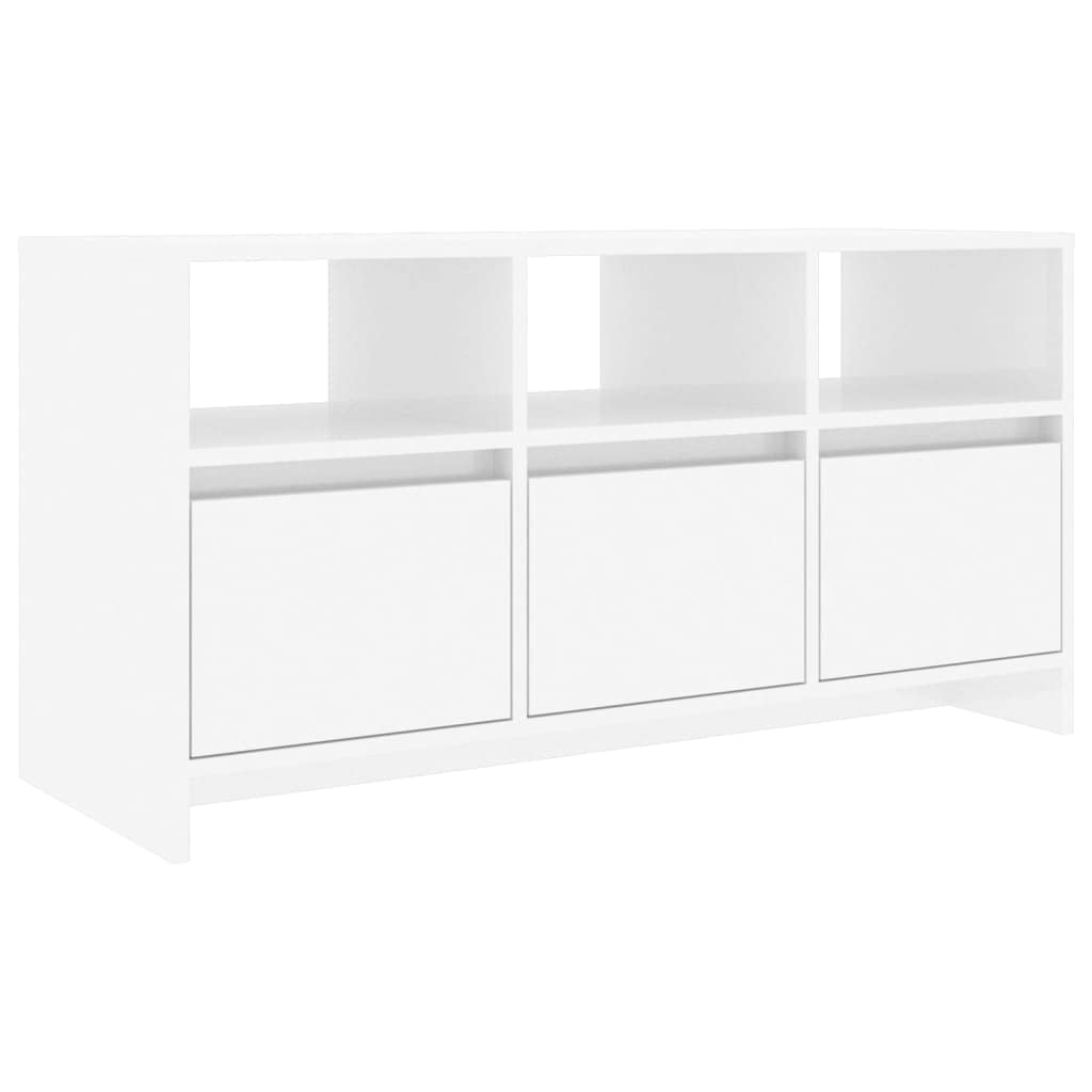 vidaXL TV Cabinet High Gloss White 40.2&quot;x14.8&quot;x20.7&quot; Engineered Wood