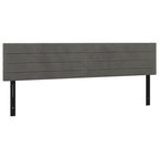vidaXL LED Headboard, Upholstered Headboard for Bed Home, Bed Headboard with LED Light, Bedroom Furniture, Dark Gray 63"x2"x30.7"/34.6" Velvet