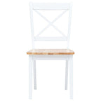vidaXL 4X Dining Chairs Modern Dining Side Chair for Dining Room Kitchen Restaurant Set Furniture White and Light Wood Solid Wood Rubber