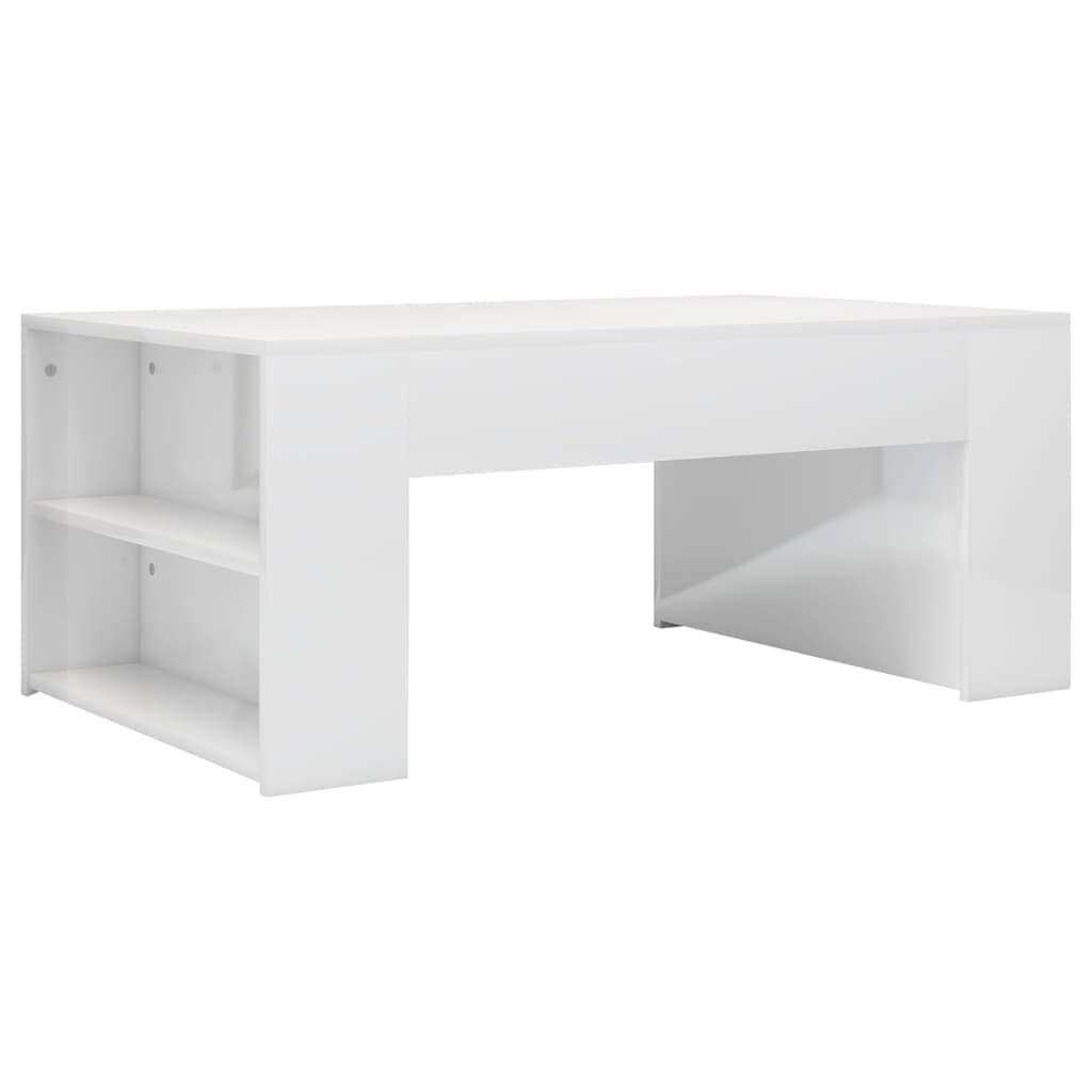 Coffee Table High Gloss White 39.4&quot;x23.6&quot;x16.5&quot; Chipboard