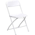 Plastic Folding Chair, 800 lbs. Capacity, White - Lot of 10