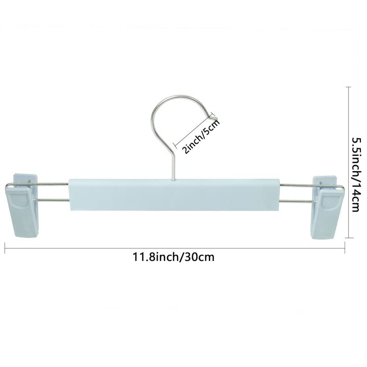 Pants Hangers With Clips Skirt Hangers For Women Plastic Clip Hangers For Pants Clothes Hangers (50Pack, Blue)