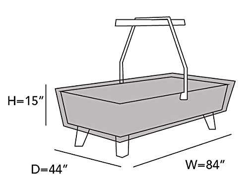 Covermates Air Hockey Table - Light Weight Material, Weather Resistant, Outdoor Living Cover, 84W X 44D X 15H, Black