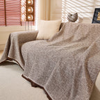 Linen-Look Textured Couch Throw Cover, Breathable Sofa Blanket & Furniture Protector