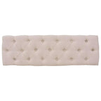 vidaXL Solid Wood Bench with Cabriole Legs, 43.3"x15"x18.9" - Cream White Fabric Upholstery with Linen, Polyester, Cotton, and Viscose