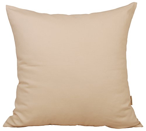 Tangdepot Handmade Decorative Solid 100% Cotton Canvas Throw Pillow Covers/Pillow Shams, (26' X26' , Cream, 1 Count (Pack Of 1