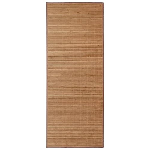 Vidaxl Rug Non-Sliding Rectangular Easy Maintenance Home Living Room Bathroom Bedroom Decorative Carpet Bamboo 63&quot; Brown