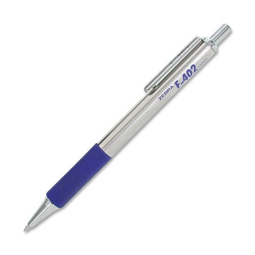 Wholesale Case Of 25 - Zebra F402 Retractable Ballpoint Pen-Ballpoint Pen,Retract,.7Mm,Blue Ink,Stainless Steel