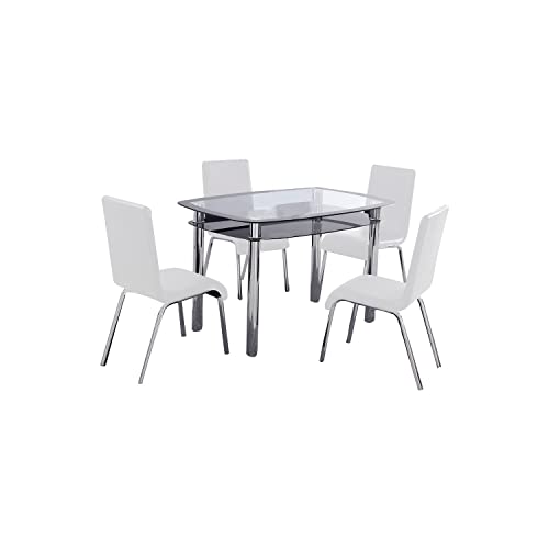 Best Master Bailee Modern Faux Leather Dining Side Chair In White (Set Of 4)