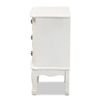 Baxton Studio Gabrielle Traditional French Country Provincial White-Finished 3-Drawer Wood Nightstand