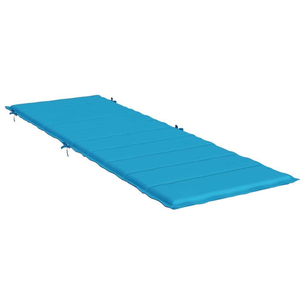 Vidaxl Sun Lounger Cushion – Durable Oxford Fabric, Water-Resistant, Lightweight, Blue – Ideal For Outdoor Furniture, Patio, Garden – Comfortable Foam Fiber Filling, Non-Slip Design