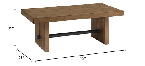 Intercon Landmark Cocktail Table with 2 Legs, Weathered Oak Furniture