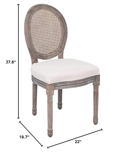 Dining Chairs 4 pcs Cream Fabric