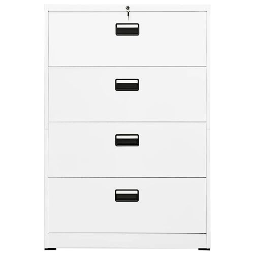 vidaXL Filing Cabinet White 35.4"x18.1"x52.8" Steel