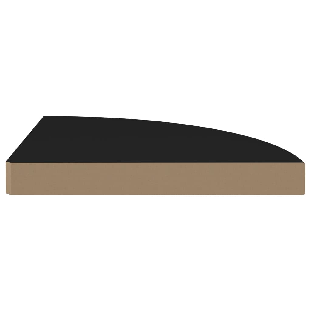 vidaXL Floating Corner Shelves 4 pcs Black 13.8"x13.8"x1.5" MDF