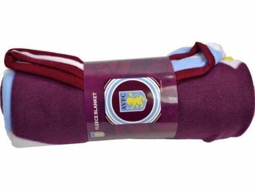 Premier Life Aston Villa Fc Crested Fleece Blanket Throw Pulse Gift Present, Multicoloured, 120Cm X 150Cm