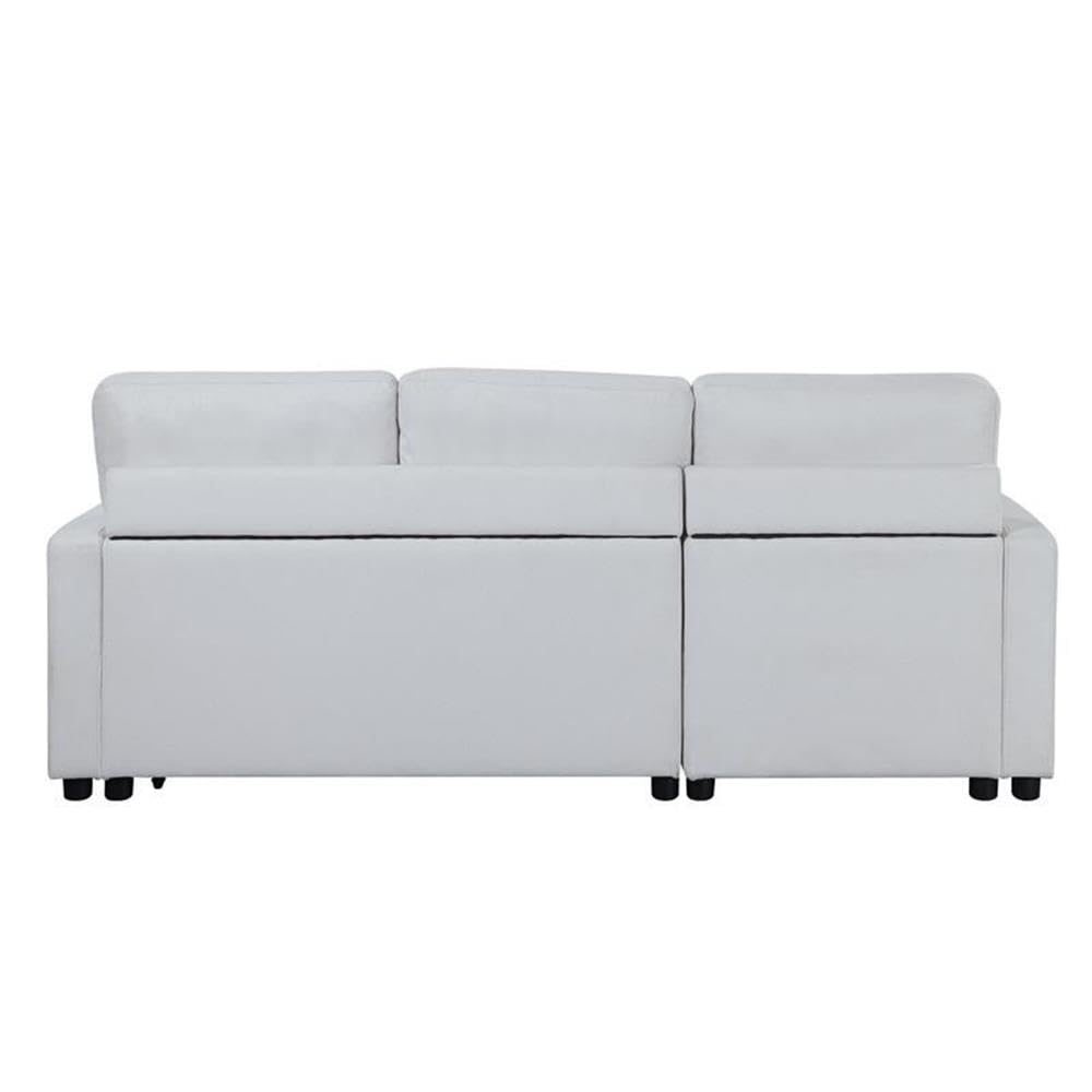 Acme Hiltons Sleeper Sectional Sofa with Storage in Beige Fabric