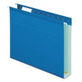 Reinforced 2' Extra Capacity Hanging Folders, 1/5 Tab, Letter, Blue, 25/Box