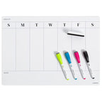 U Brands Magnetic Vinyl Weekly Dry Erase Calendar, Office Supplies, With Eraser And Markers, 12    X 17