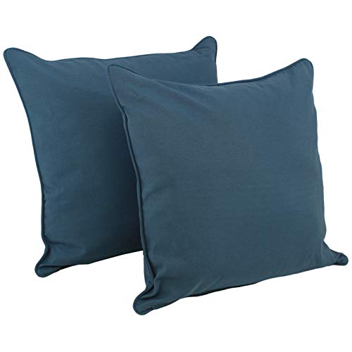 Blazing Needles Corded Twill Floor Pillows (Set of 2), 25&quot;, Indigo