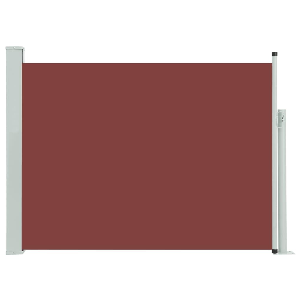 Patio Retractable Side Awning - vidaXL - 47.2&quot;x197&quot; Brown Sunshade Privacy Divider - UV- and Tear-Resistant Polyester - Terrace/Patio/Balcony Wind and Sun Protection