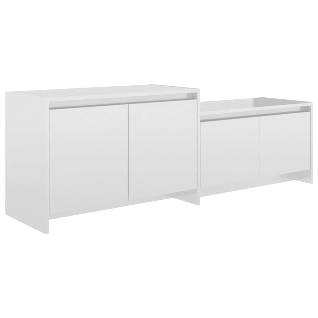 vidaXL TV Cabinet High Gloss White 57.7&quot;x13.8&quot;x19.7&quot; Chipboard