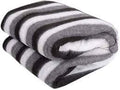 Akin Fleece Single Bed AC Blanket (60X90 Inch, Black and White Stripes)  Pack of 1