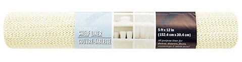 Non-Skid Grip Shelf Liner Drawer and Cabinet Shelves Non-Slip Liner 12' X 60' White