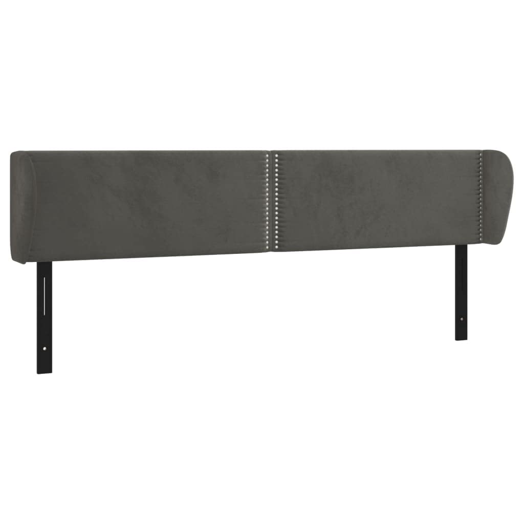 Vidaxl Velvet Headboard With Ears, 79.9"X9.1"X30.7"/34.6", Dark Gray - Solid Larch Wood Structure, Foamed Filled For Comfort, Easy Assembly, Elegant Design